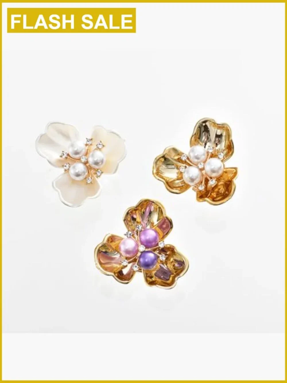 Luxury Imitation Shell Pearl Flower Shirt Sleeve Button Cufflinks Alloy